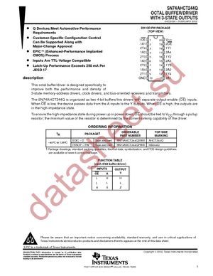 SN74AHCT244QPWRG4 datasheet  